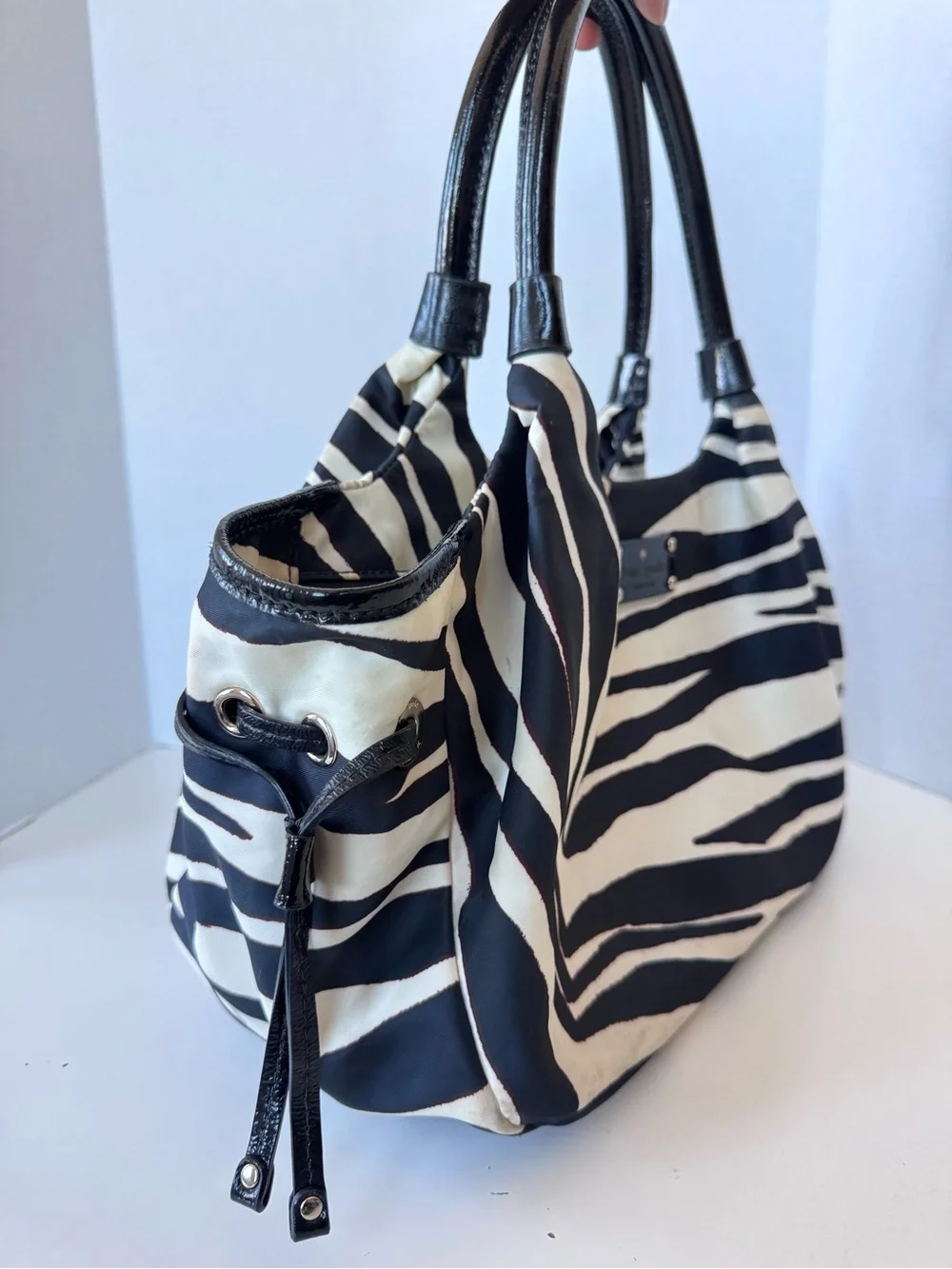 vintage Y2K kate spade zebra pattern shoulder bag purse *flaws